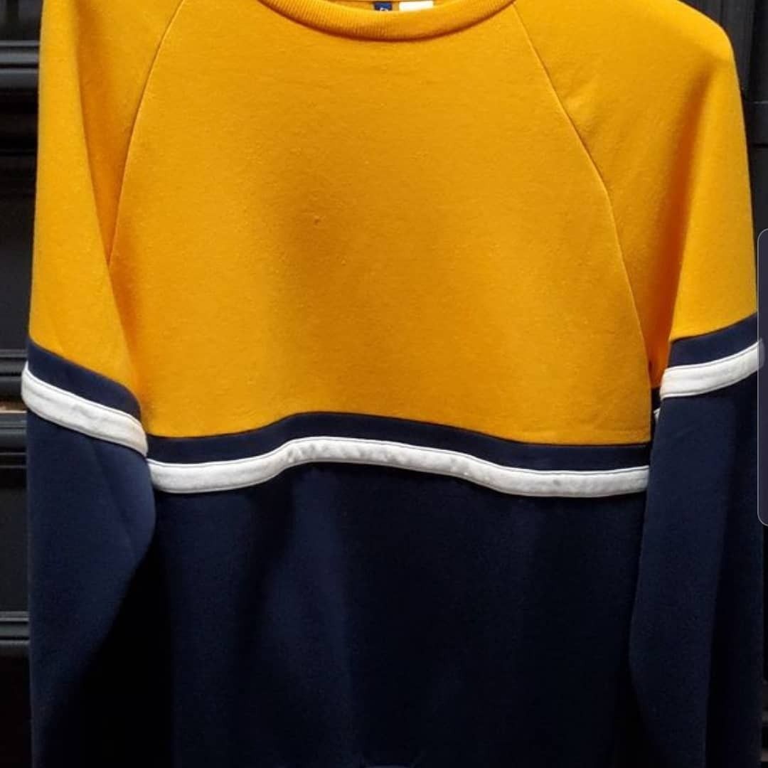 H&M Yellow and Blue Crewneck Sweater