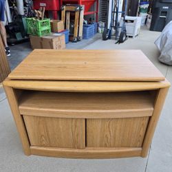 Oak TV Stand With Storage