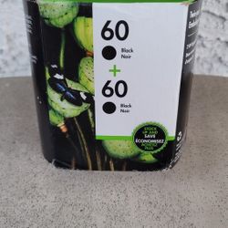 Hp Hewlett Packard Printer Black Ink 60 2 Pack New In Box
