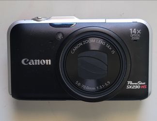 Canon PowerShot SX230 HS Black Digital Camera Tested Working W/ Pouch, Wall Charger & Battery