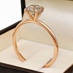 14K Rose Gold 1.16 Ct Natural Diamond Ring with IGI Certification