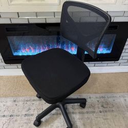 black mesh youth armless office desk task chair