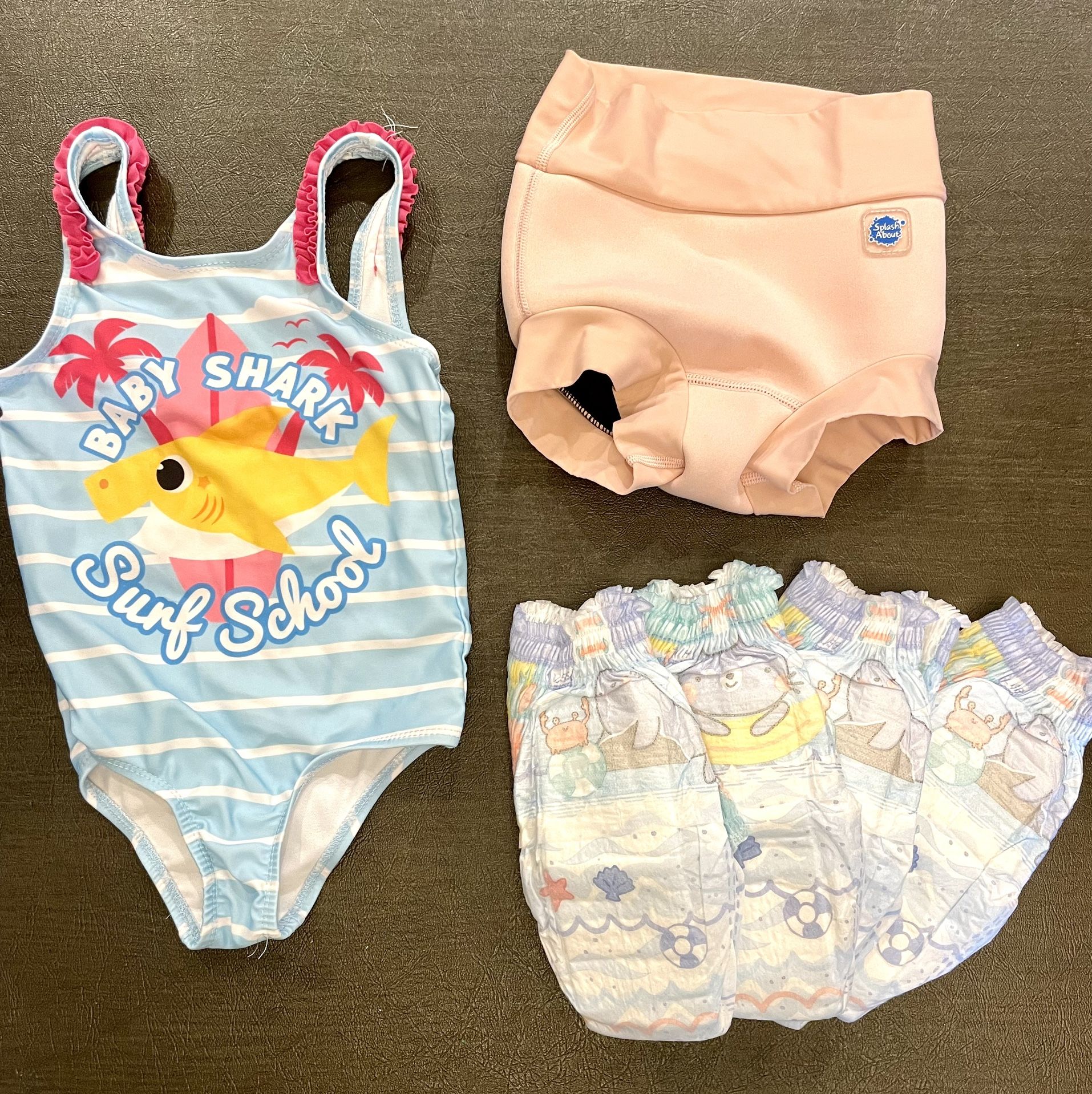 4T Girls Baby Baby Shark Swinsuit Swim Diaper 4 Swim Diapers