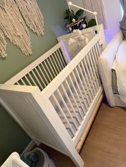 White Farmhouse Baby Crib
