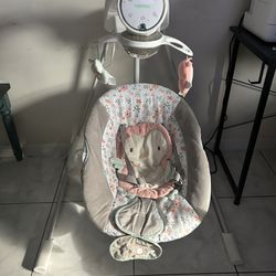 Ingenuity InLighten Motorized Vibrating Baby Swing, Swivel Infant Seat