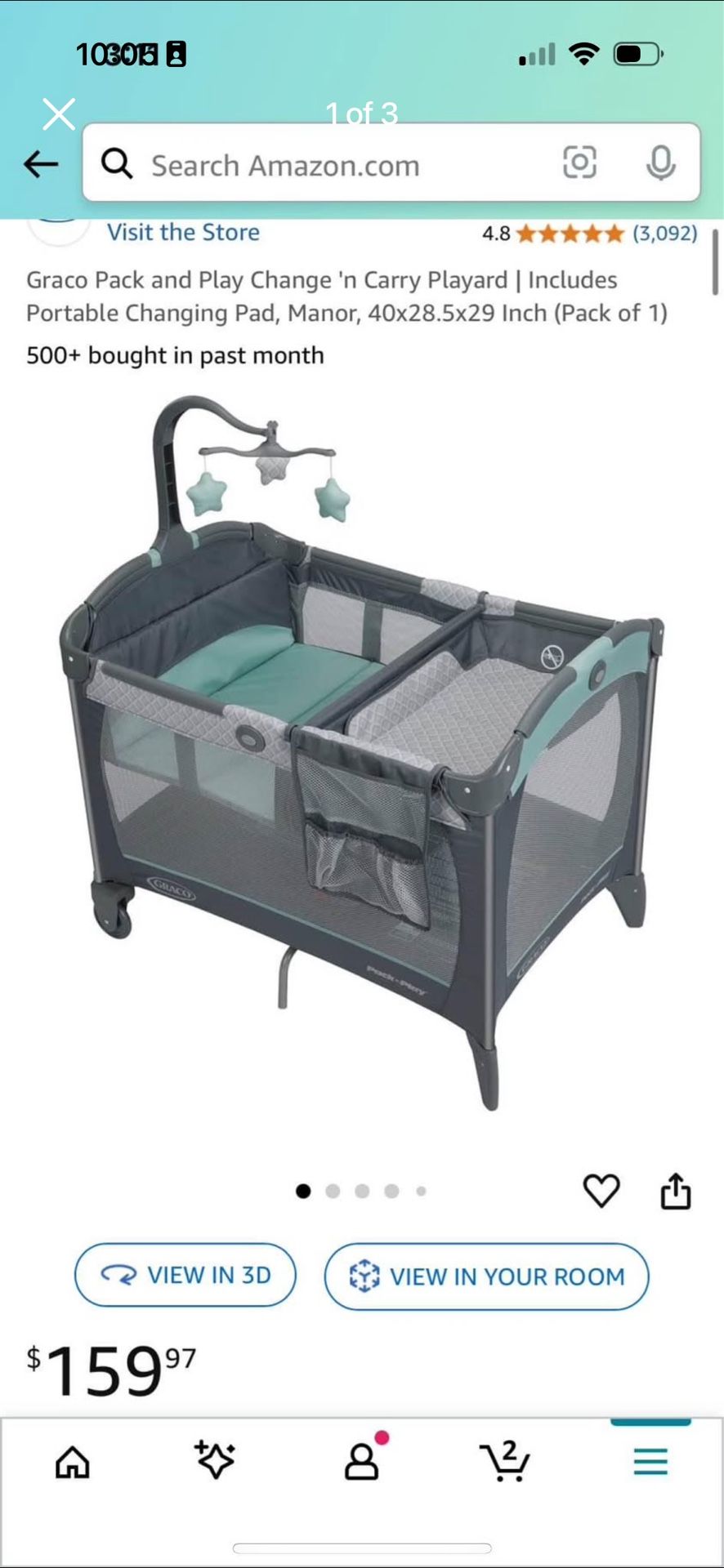 Graco Pack and Play Change 'n Carry Playard | Includes Portable Changing Pad