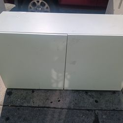 White Short 3 Shelves Storage Cabinet For Sale (Used, Good Condition) 