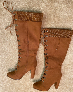 Sicaria Lace-Up Sweater-Cuff Boot