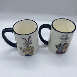 Signature houseware Mugs - 2 Cups Hipster animals