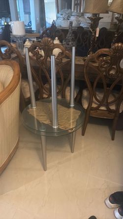 2 glass tables
