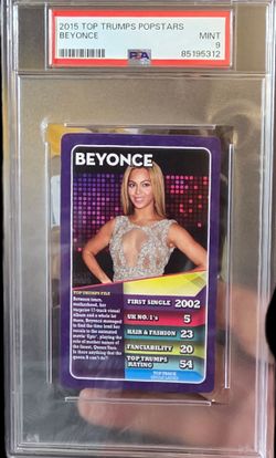 2015 Beyoncé Top Trumps Popstars card graded PSA 9 Mint