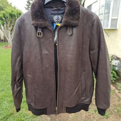 Men's Pilot Aviator Jacket VINCE Camuto Large Leather 