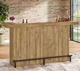 Inch Large Wooden Home Bar Unit with Wine Glass Holder and Black Foot