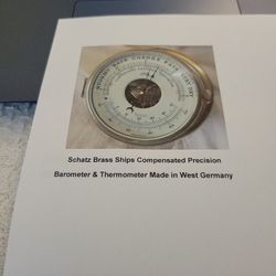 Schatz Compensated  Precision Barometer  And Thermometer 