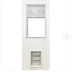 Steves & Sons 31-3/4 in. x 79 in. Reliant Clear Half Lite Mini-Blind White Primed Fiberglass Front Door