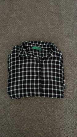 Dip Black and White Plaid Flannel Shirt