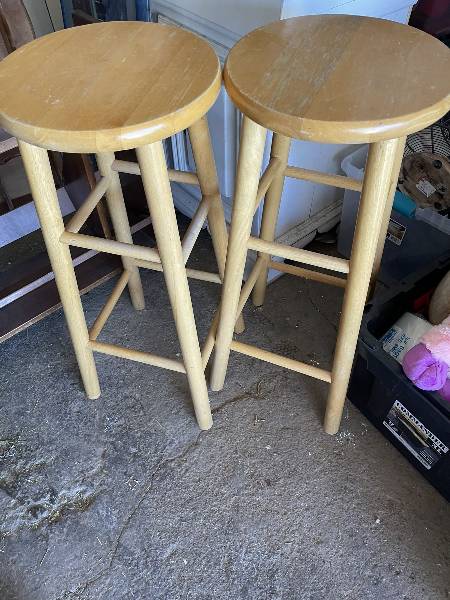 Two Wood Stools
