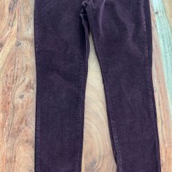 Levis 721 High Rise Deep Purple Corduroy Pants