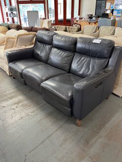 Grey leather couch (in store)