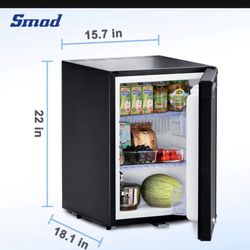 Smad Compact Mini Fridge Quiet No Noise Absorption Refrigerator with Lock 40L 1.4 cu.ft, Black. $140 New