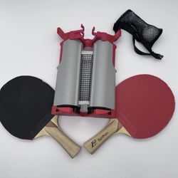 Portable Ping Pong/Table Tennis Game Set - 2 Paddles,, & Retractable Net