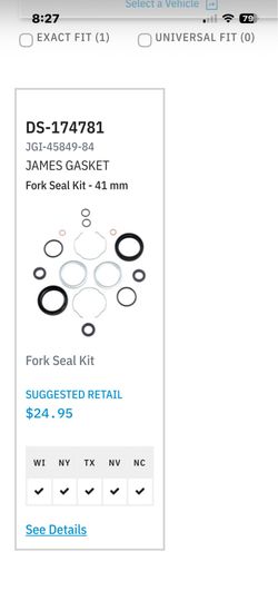 Harley Davidson 41mm fork seal kit