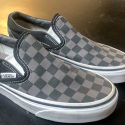 Vans Classic Slip On Black And Grey Checker 