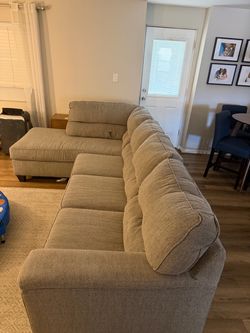 Large Gray Sectional Sofa with Chaise