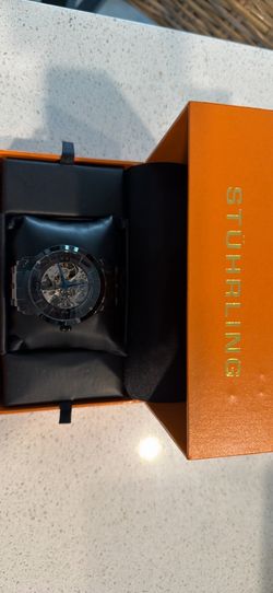 Stuhrling Original Winchester 3964 Men's Automatic Skeleton Watch, 42mm, Black Bezel, Black Link