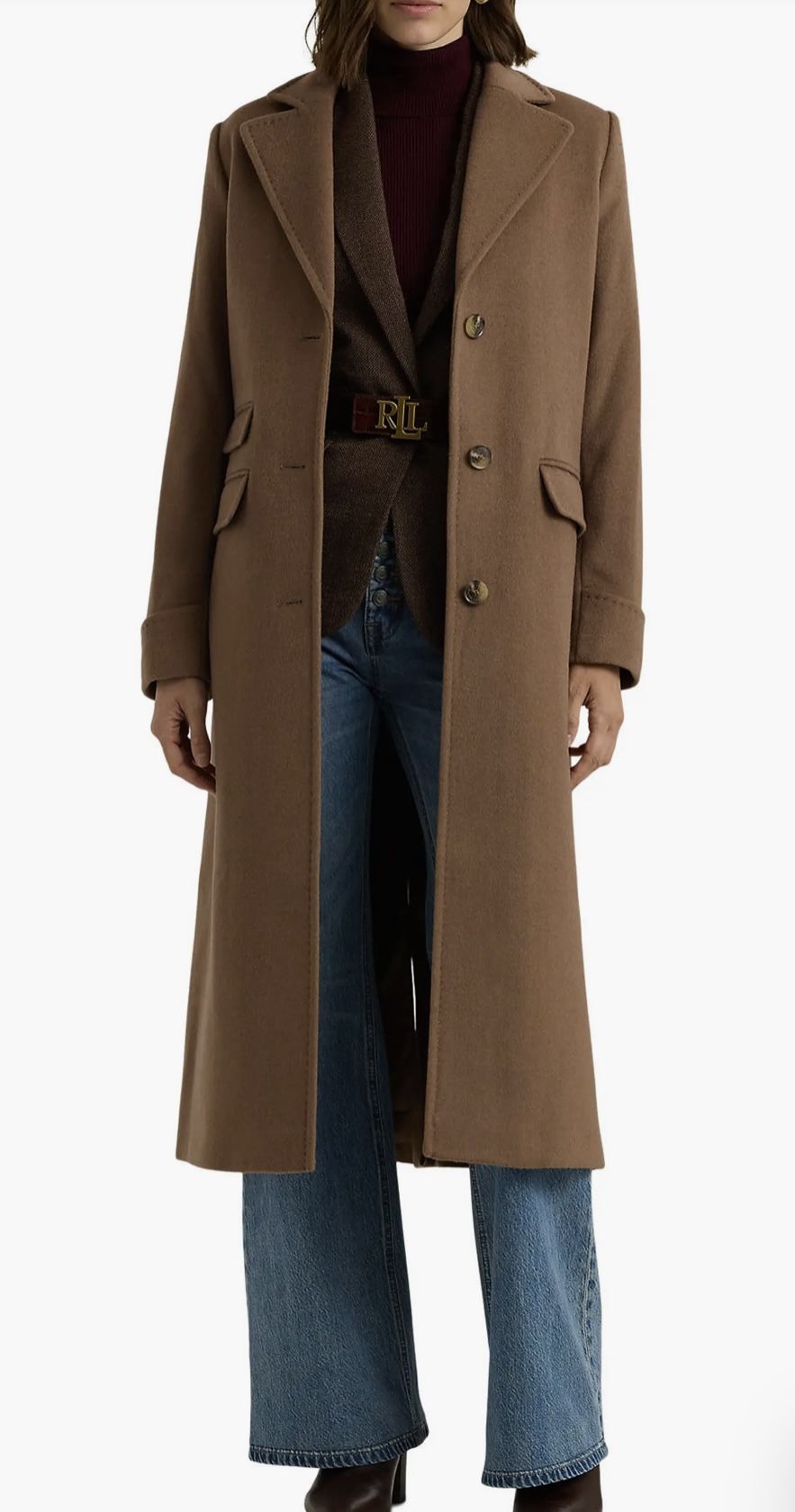 New Ralph Lauren Wool Blend Longline Coat Size 8