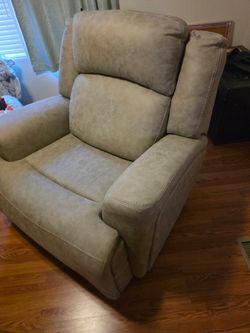 Comfortable Oversized Recliner / Power Reclining Armchair – Beige/Taupe