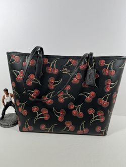 Coach City Tote Bag With Cherry Print NWT