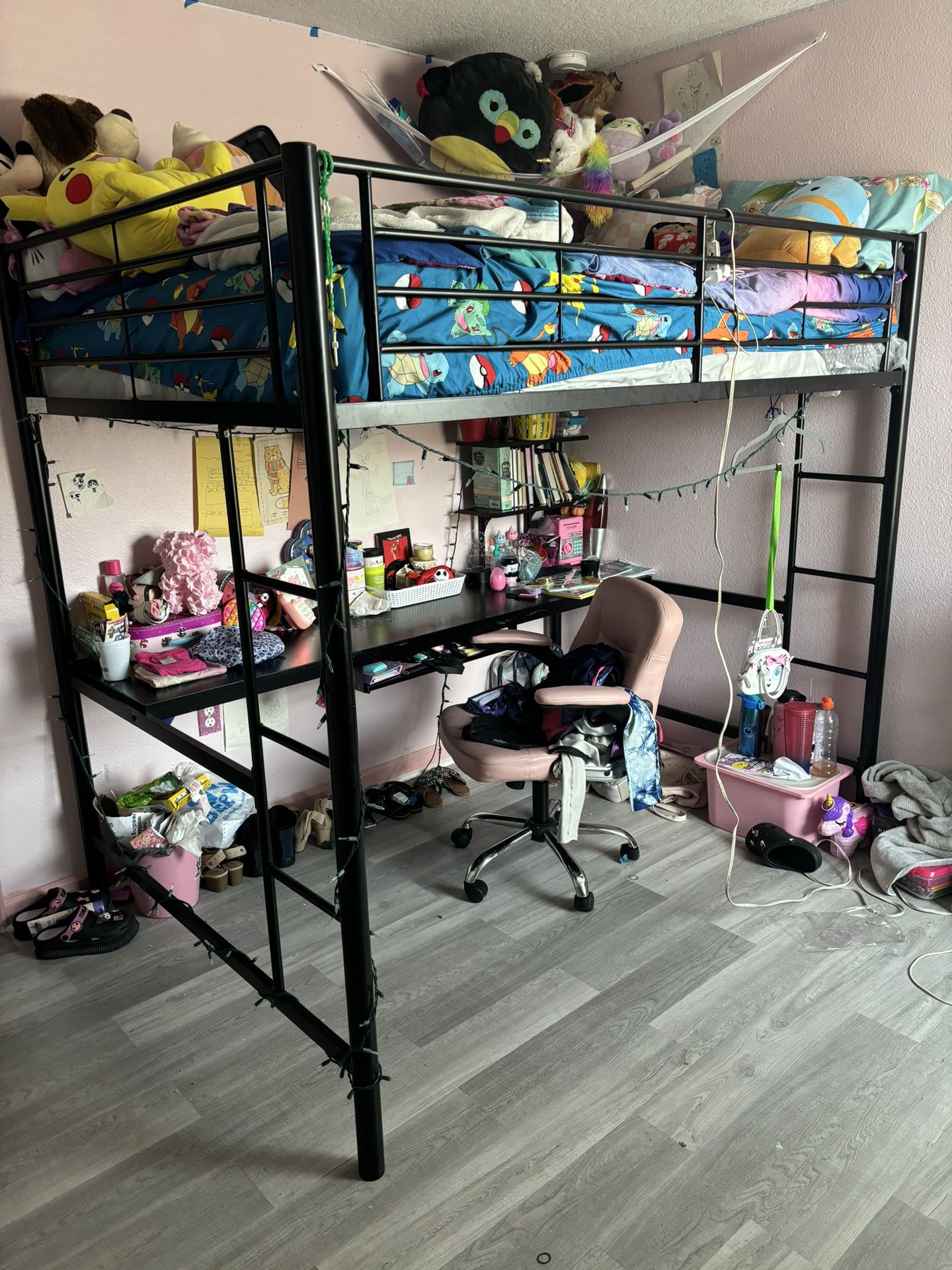 LOFT BED WITH DESK UNDER FOR SALE