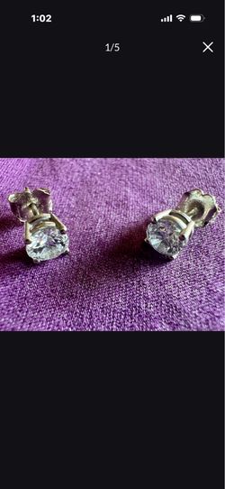 14K White Gold 1 CT Lab-Grown Diamond Solitaire Stud Earrings – EGL Certified