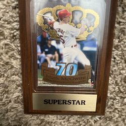 framed collectible trading card featuring Mark McGwire