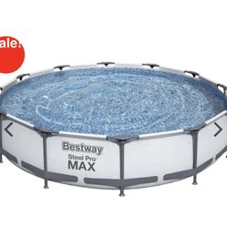 Bestway Steel Pro MAX12'x 30" Large Above Ground Swimming Pool with Filter Pump