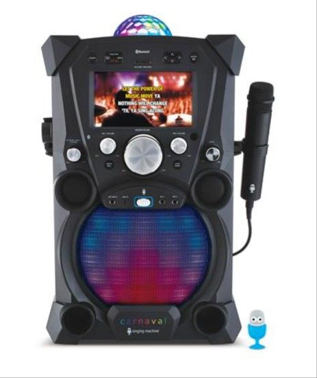 Singing Machine SDL9035 Carnaval Portable Hi-Def Karaoke System with Built-in Color Monitor and Microphone-Remote Control