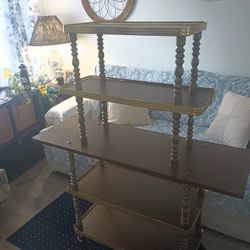 Mid Century Modern Original With Casters. Five shelves HEAVY with original casters