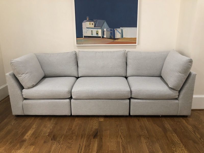 Brand New Bassett Furniture Grey Module Sectional Couch Sofa 3 Pieces Retail $2850 Plus Tax