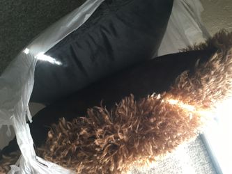 Sofa Pillows 1 Dark Gray / 1 Beige Brown New