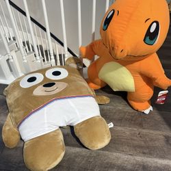 2 Ft Jumbo charmander Pokémon plush Stuff Toy + Dog With Underwear plush 