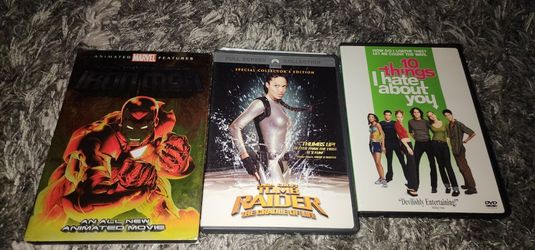 Tomb Raider Iron Man  And 10 Things Dvds