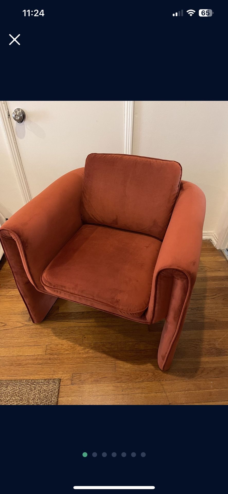 Urban Outfitters Floria Velvet Chair - Terra Cota