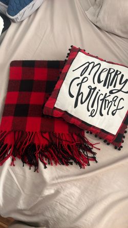 Buffalo Plaid Pillow And Throw
