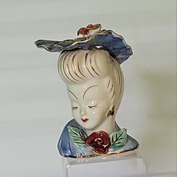 Lady Head Vase - Blue
