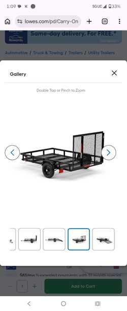 Carry-On Trailer 5-ft x 8-ft Steel Mesh Utility Trailer with Ramp Gate ( 1625-lb Capacity )