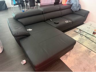 Leather sectional