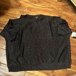 Women’s Ana sparkle black sweater. New! Size xl