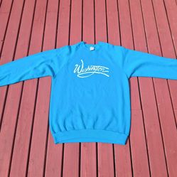 Vintage 1982 Jerzees Washington State Pull Over Crew Sweatshirt Fits Womens Small Medium Wild West Shirt 