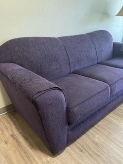 Durable purple velvet couch
